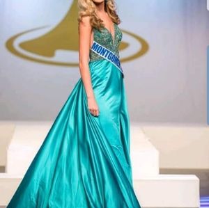 Sherri Hill teal gown